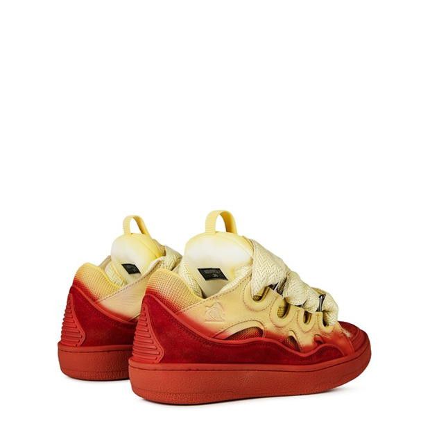 Lanvin o1g2r1mq1024 Curb Lace Up Sneakers in Red & Yellow Size US 7 / IT 37 - 4 Thumbnail