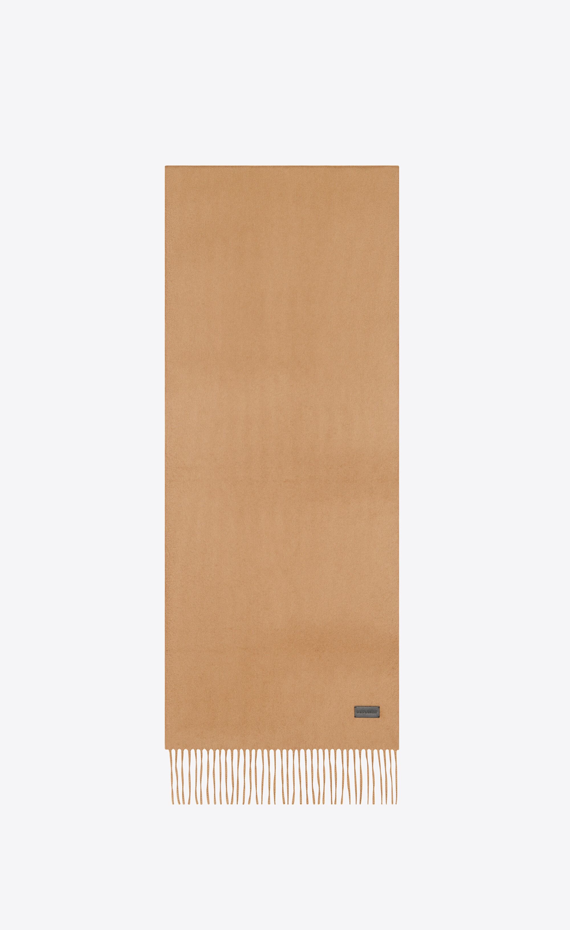 Saint Laurent Paris o1b1hav110924 Size: OS / Signature Scarf in Camel Size ONE SIZE - 1 Thumbnail
