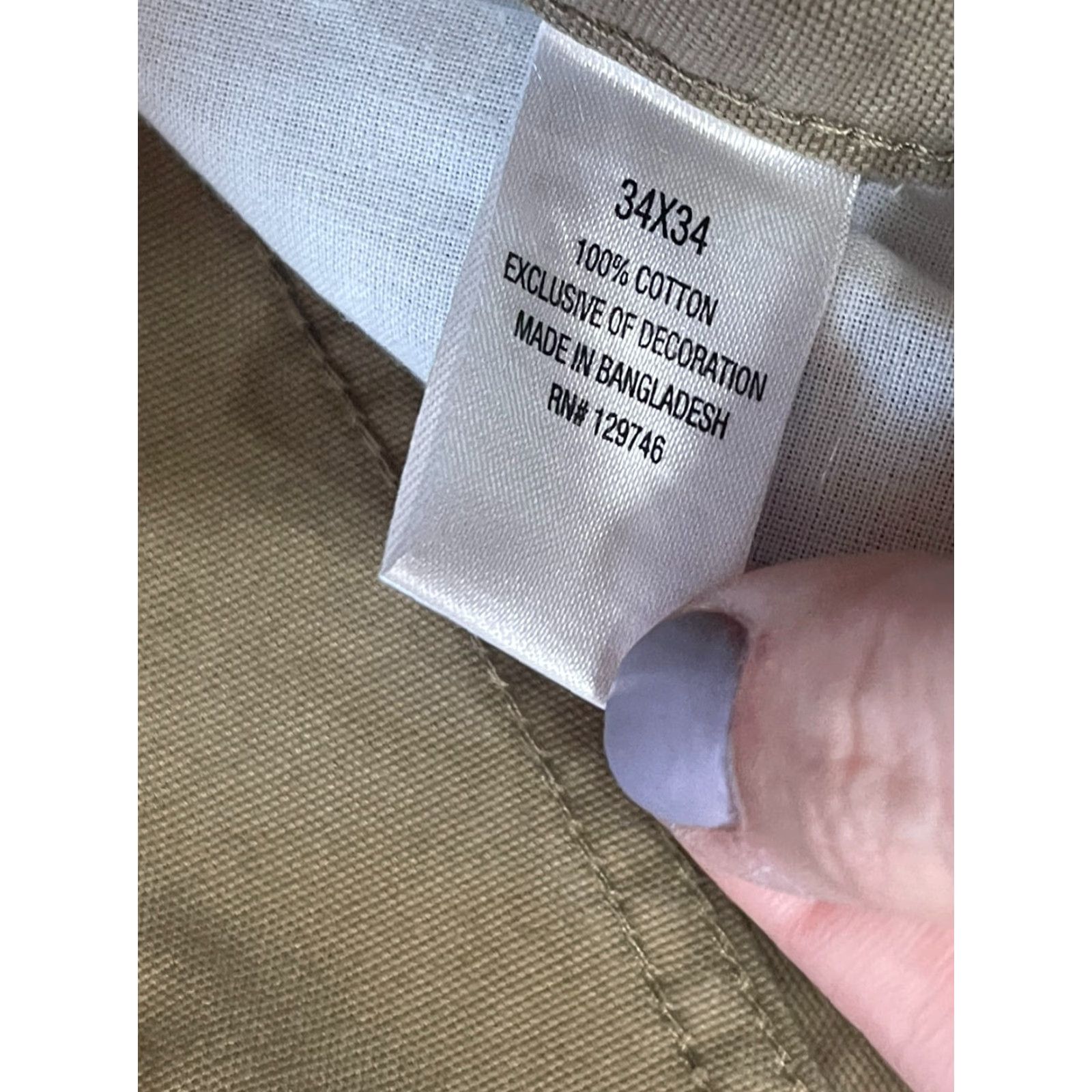 The Mountain Blue Mountain Pants Men Khaki Straight Leg 34x34 Beige Brown Casual Vintage? No 34" Inseam Regular Mens Pants Size US 34 / EU 50 - 4 Thumbnail