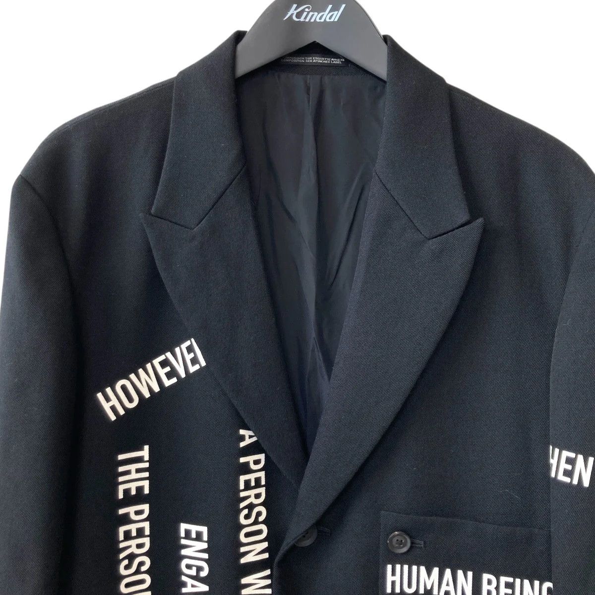 Yohji Yamamoto Yohji Yamamoto pour homme 21AW Message J Tailored Jacket Size US L / EU 52-54 / 3 - 3 Thumbnail