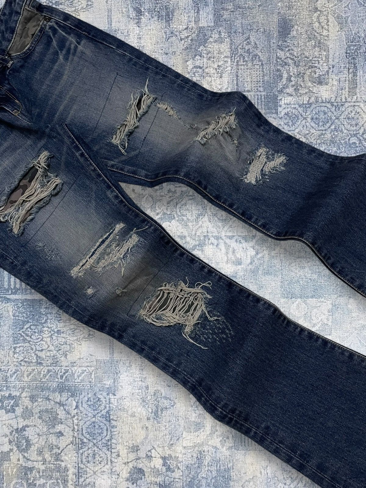 Hysteric Glamour Vintage 1990s Japan Designer Moussy Flared Scab Distressed Size US 27 - 5 Thumbnail