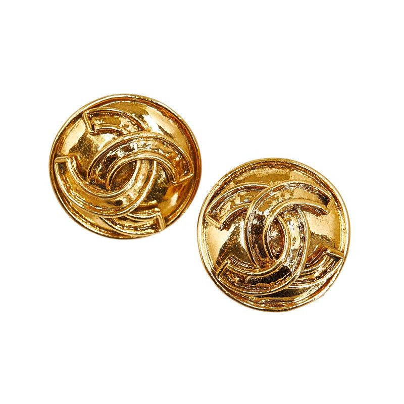 Chanel Chanel Chanel Vintage Coco Mark Earrings Gold Plated Metal Earrings 94P in Very Good Condition Size ONE SIZE - 1 Thumbnail