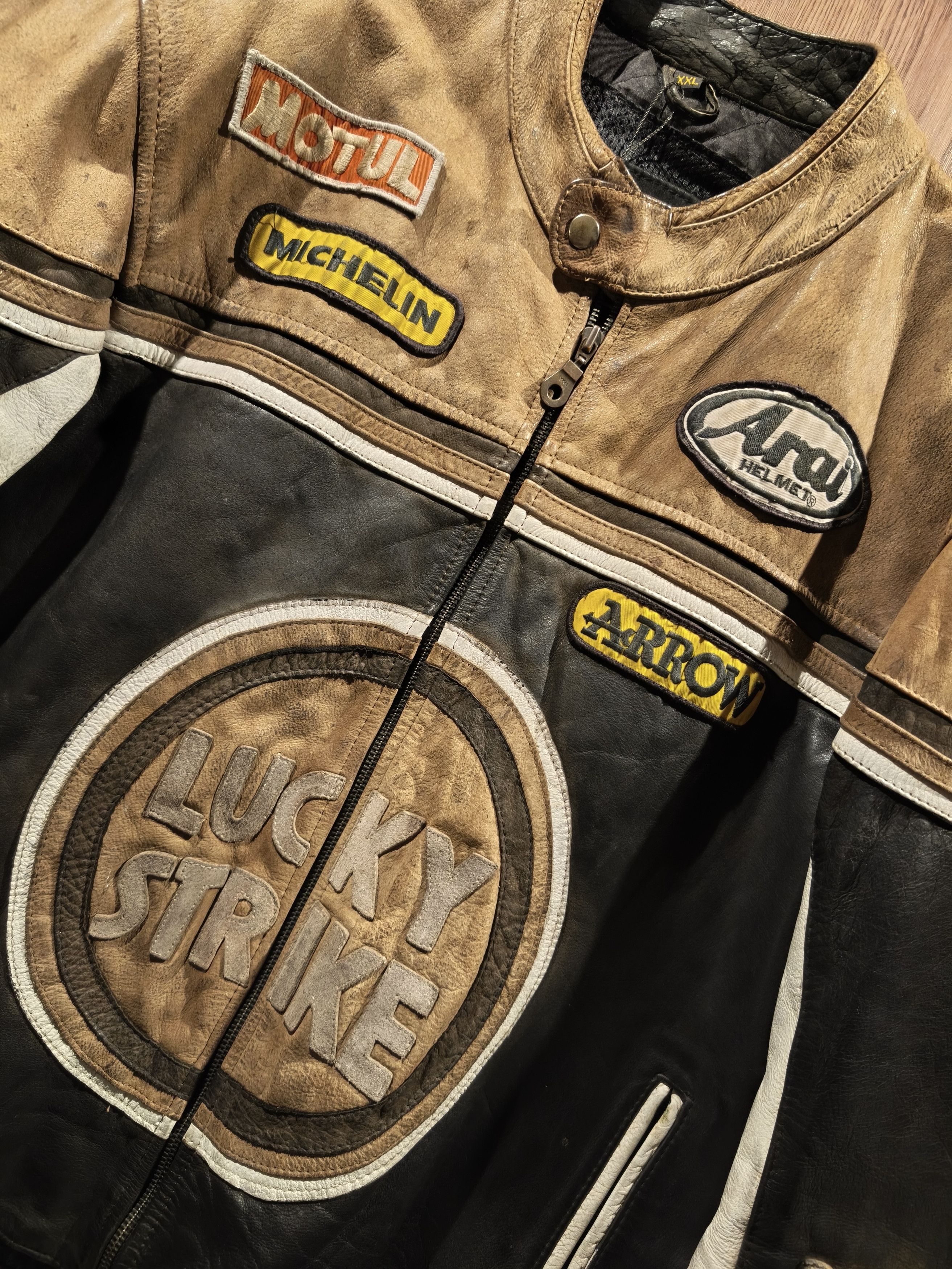 Other Vintage Lucky Strike MOTO Racing Leather Jacket Size US XL / EU 56 / 4 - 3 Thumbnail