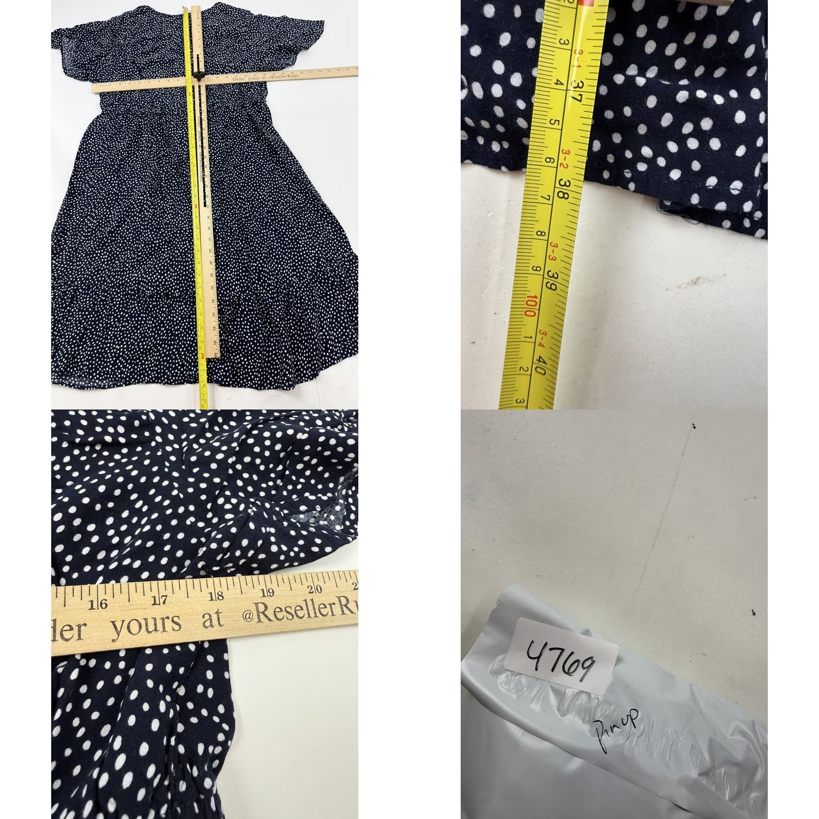 Vintage VINTAGE PINUP FASHION Dress Womens 18W Blue Polka Dot V Neck Fit & Flare Knee Length Size XXL / US 16-18 / IT 52-54 - 8 Thumbnail