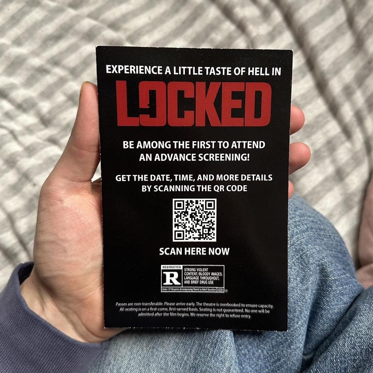 Other Exclusive Locked Movie Promo Early Advance Screening Size ONE SIZE - 2 Thumbnail