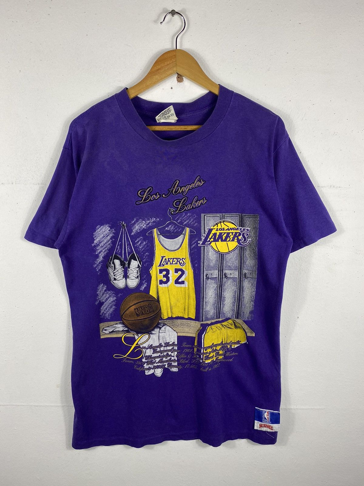 NBA × Vintage Vtg 90s LA Lakers T-Shirt Size US L / EU 52-54 / 3 - 1 Thumbnail