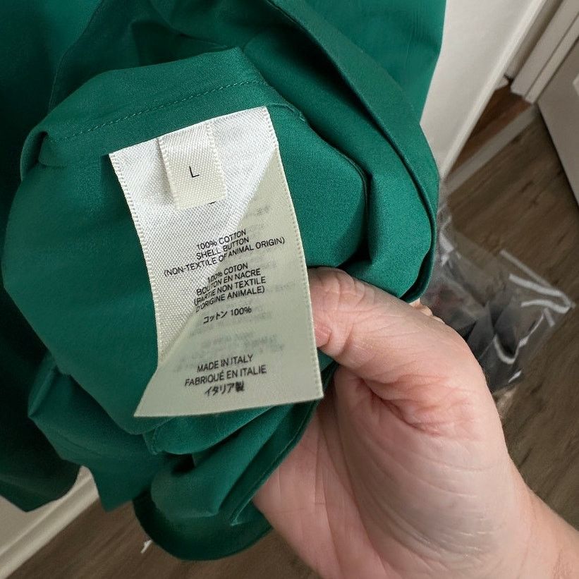 The Row NWT The Row Green Long Sleeve 3/4 Button Belted Shirtdress L Size L / US 10 / IT 46 - 15 Thumbnail