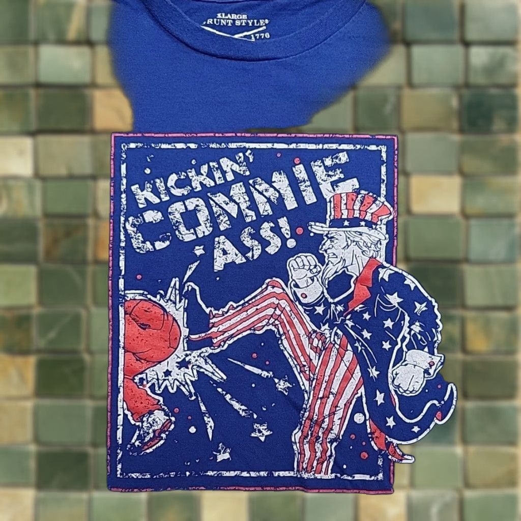 Vintage Grunt Style Shirt Mens XL Blue Uncle Sam Short Sleeve Tactical Patriotic 2A TEE Size US XL / EU 56 / 4 - 1 Thumbnail