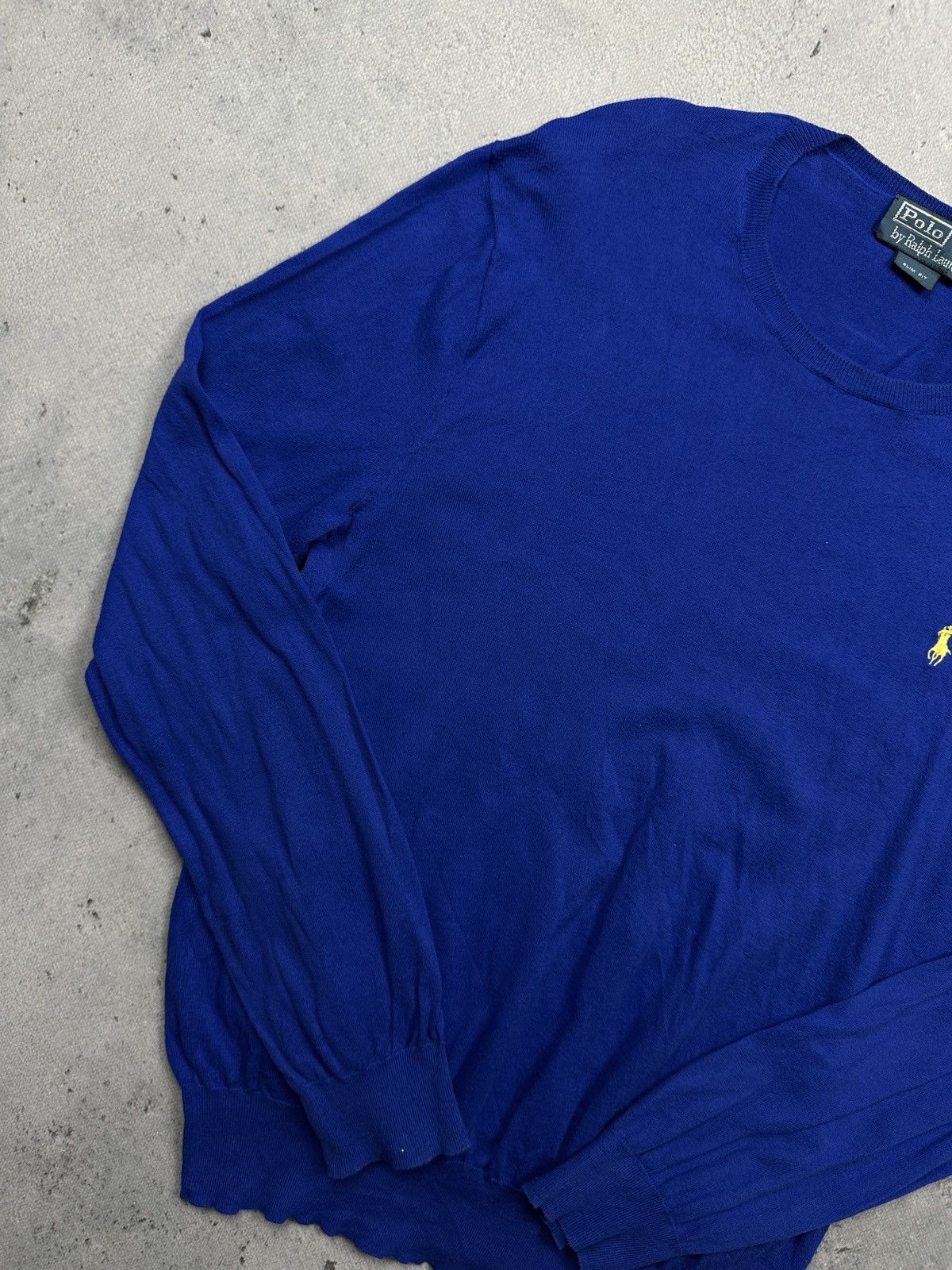 Polo Ralph Lauren Polo Ralph Lauren Blue y2k Sweater Yellow Pony 90s Lux 00s Size US L / EU 52-54 / 3 - 2 Thumbnail