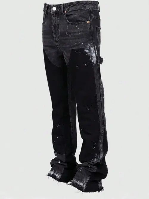 Other Distressed Painted Y2k Straight Leg Jeans Size US 32 / EU 48 - 1 Thumbnail