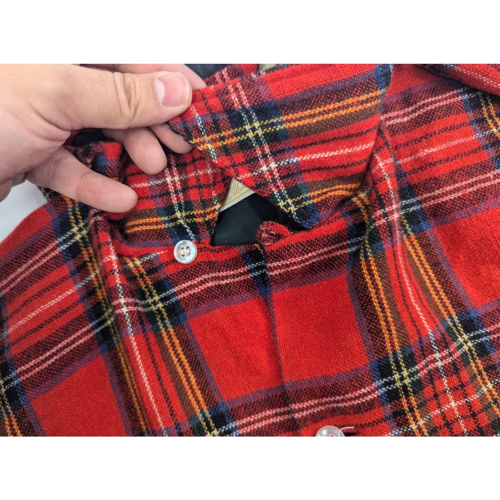 Sears VINTAGE Sears Shirt Mens L Red Plaid Button Wool Flannel 70s 80s Casual Size US L / EU 52-54 / 3 - 7 Thumbnail