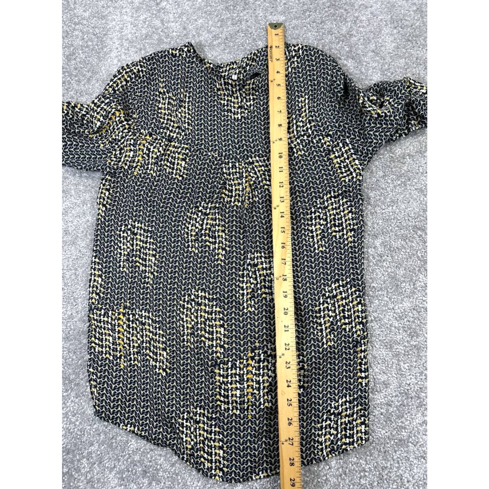 Reiss VINTAGE Reiss Shirt Womens 8 Black Yellow White Blouse Size M / US 6-8 / IT 42-44 - 7 Thumbnail
