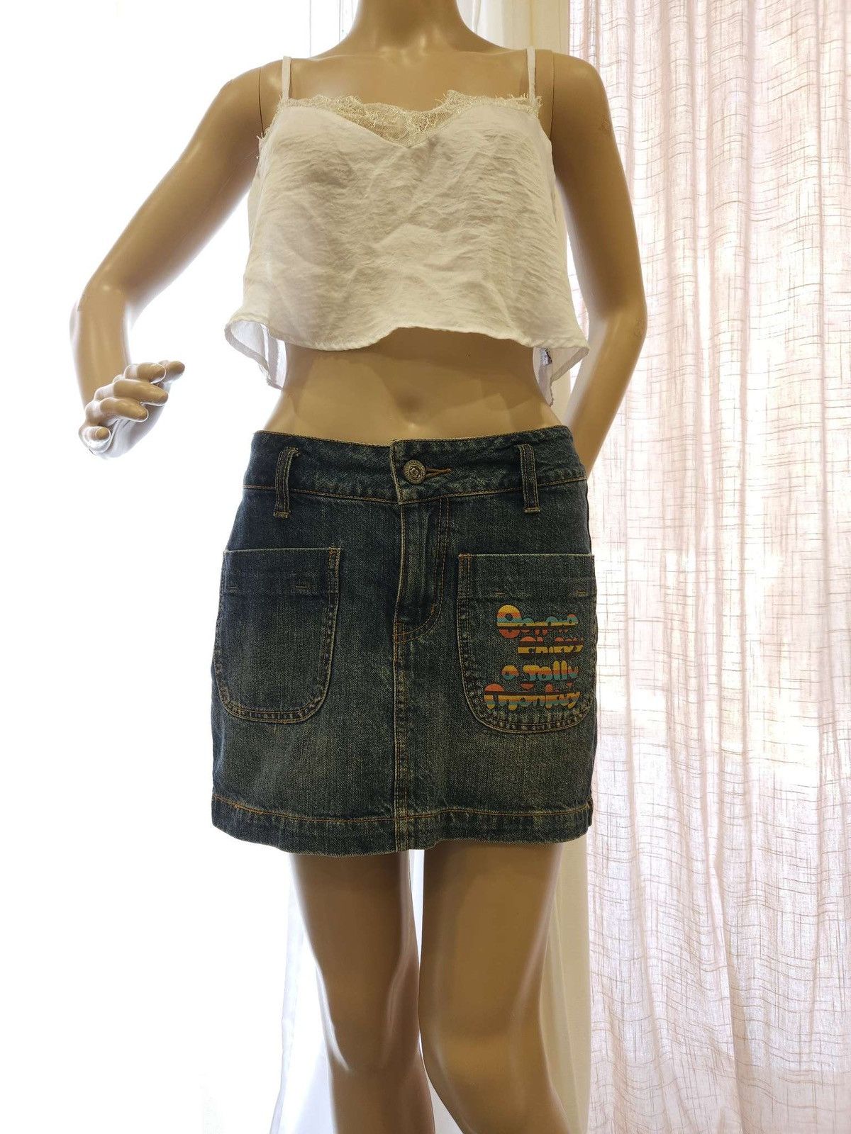 Vintage 1990sVintage Suspender Skirt By Banana Chippy A Jolly Monkey Size 30" / US 8 / IT 44 - 8 Thumbnail