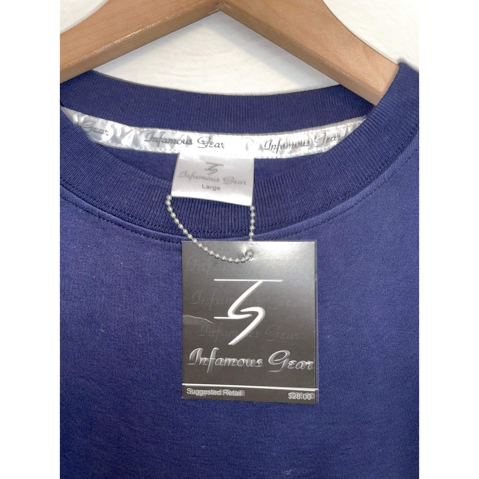 Vintage NWT 2000s Infamous Gear Blue White Script Shirt Tee Y2K L Size US L / EU 52-54 / 3 - 5 Thumbnail