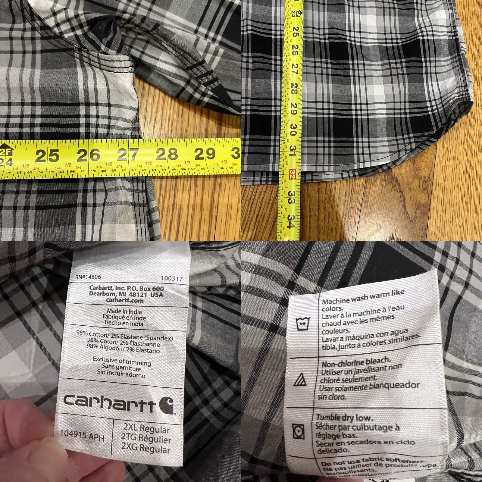 Carhartt Carhartt Men's 2XL Plaid Button-Up Shirt Rugged Flex Relaxed Fit Long Sleeve Multicolor Pattern Casual Workwear Outdoors Mens Size US XXL / EU 58 / 5 - 8 Thumbnail