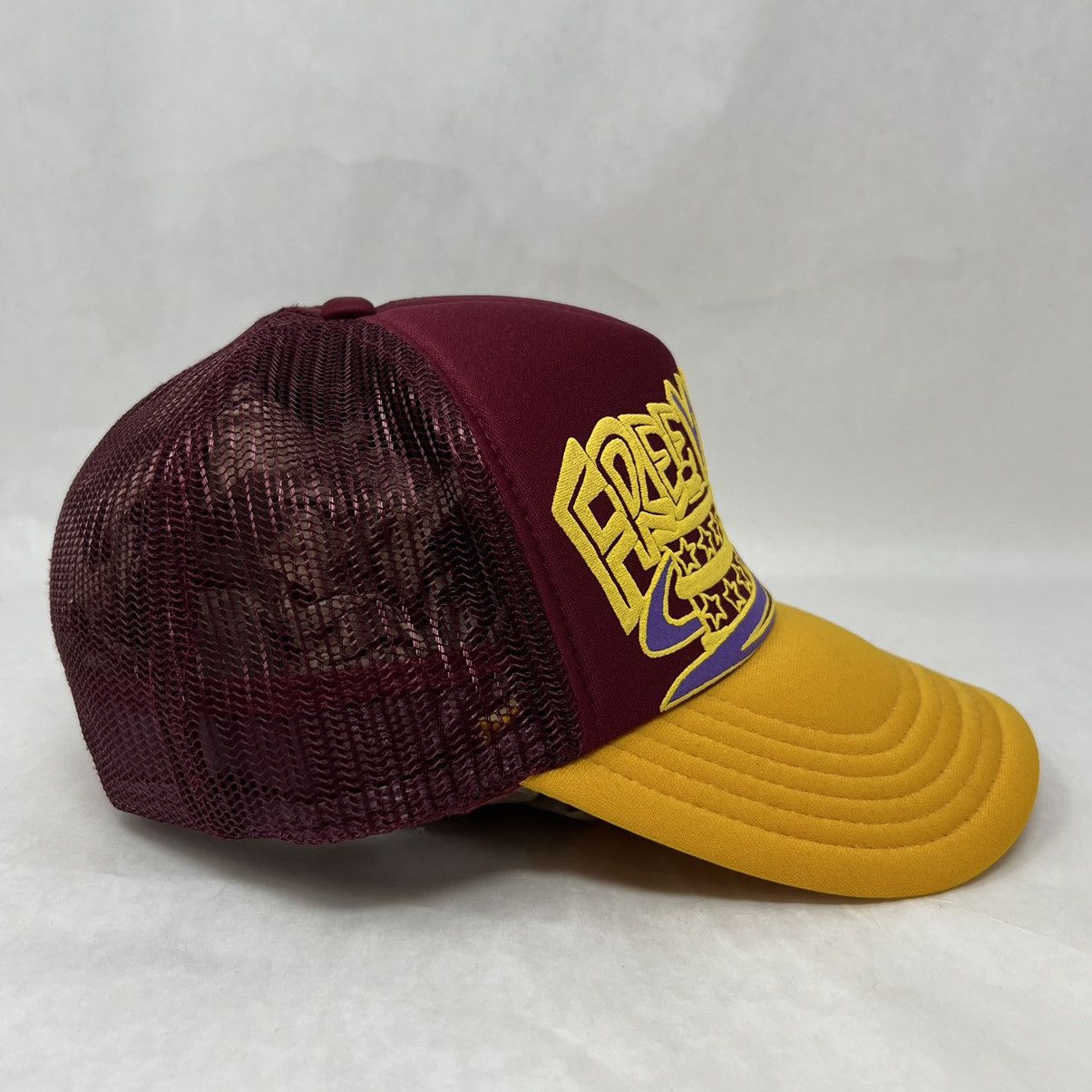Kapital Kountry Kapital Free Wheelie Trucker Hat Burgundy Gold Size ONE SIZE - 2 Thumbnail