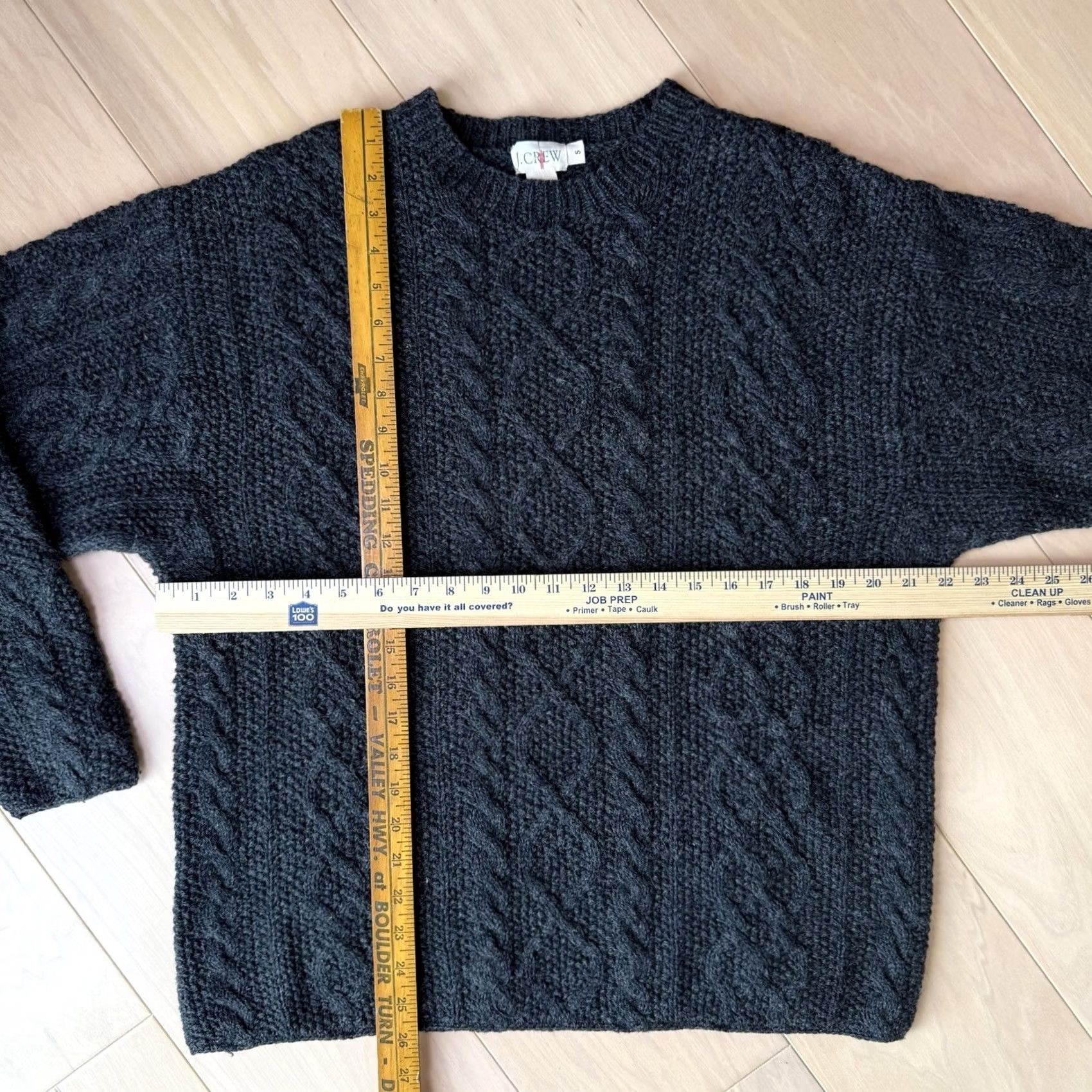J.Crew VINTAGE J.CREW Cable Knit Sweater S Gray Wool Pullover Crew Neck Men’s Knit Pattern Solid Fall Winter 90s USA Art Hip Hop Hippie Nature Outdoor Logo Size US S / EU 44-46 / 1 - 2 Thumbnail