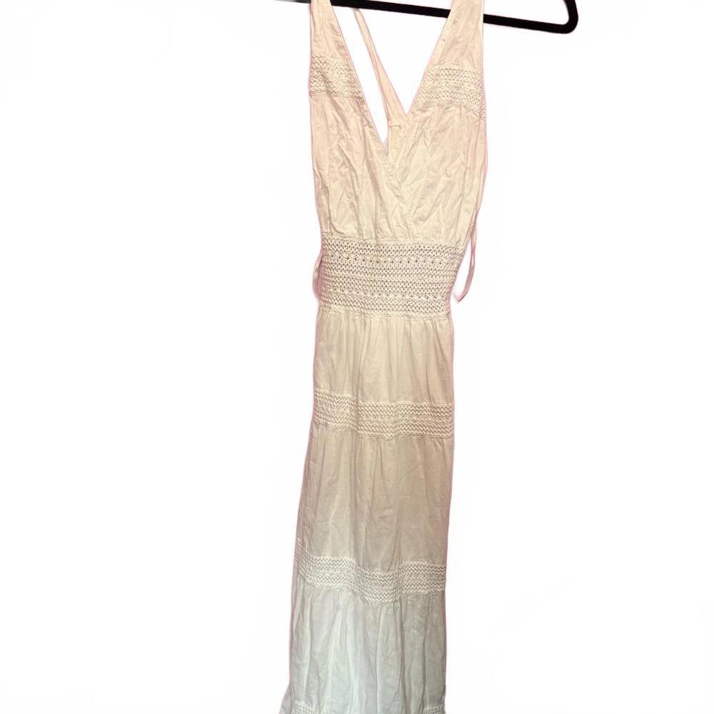 Michael Kors Elegant White Maxi Dress with Lace Detail Size S / US 4 / IT 40 - 1 Thumbnail