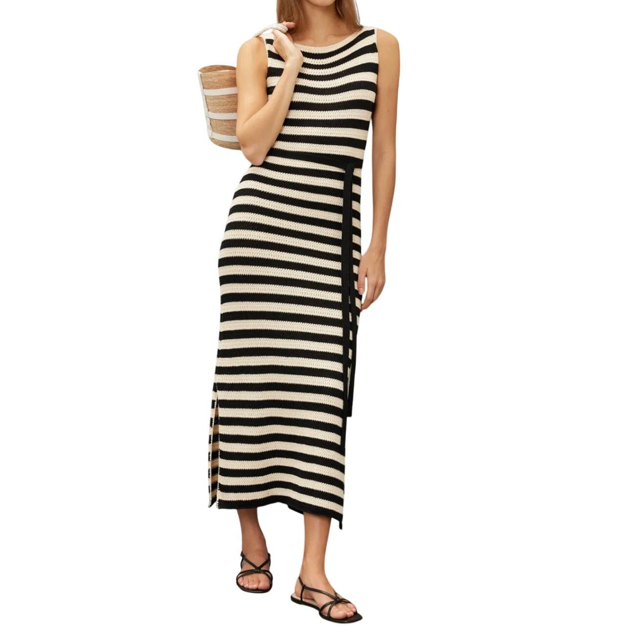Jason Wu Jason Wu X RTR Striped Knit Dress in Black/Cream, Size S Size S / US 4 / IT 40 - 2 Thumbnail
