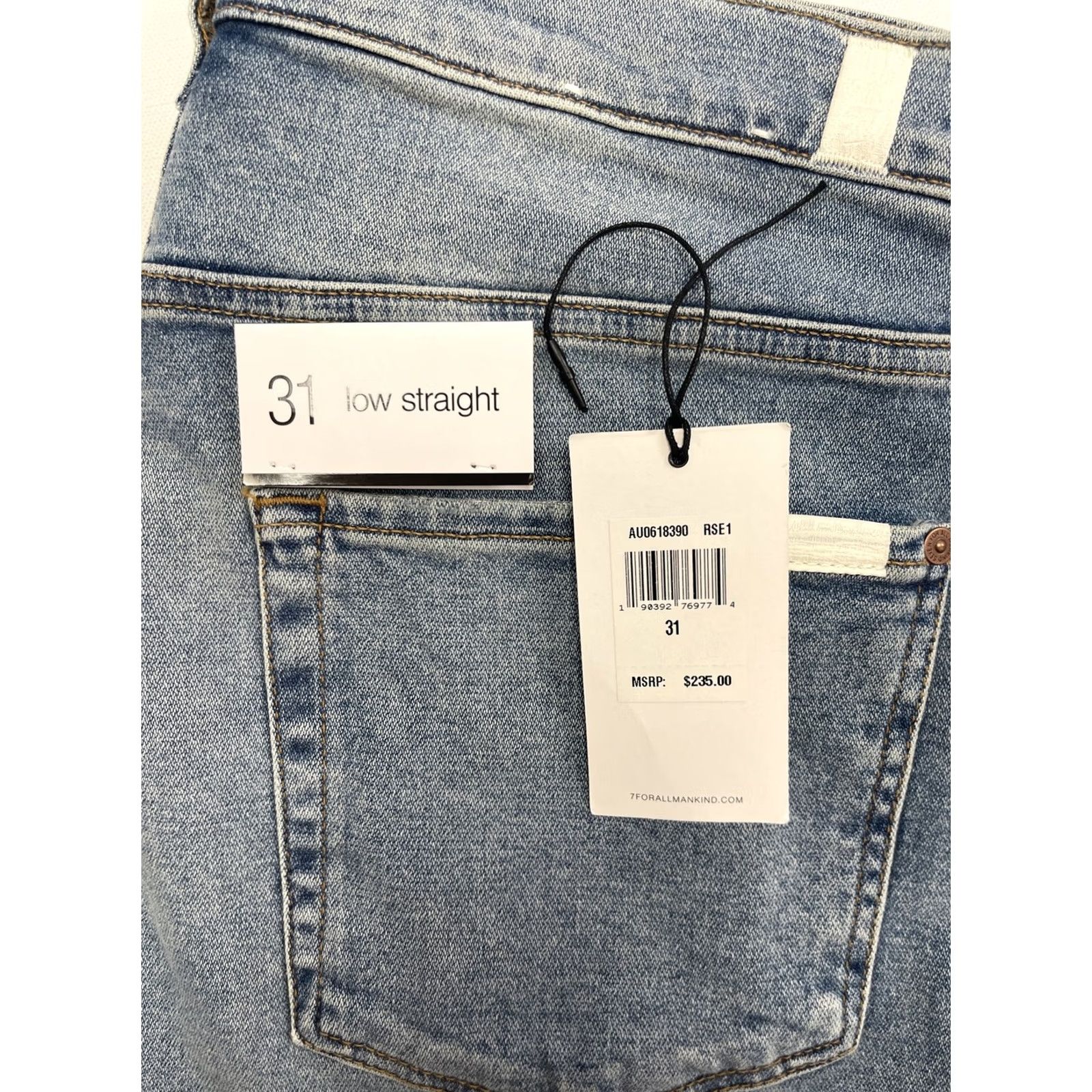 7 For All Mankind 7 For All Mankind Womens Straight Low Rise Stretch Jeans Size 31 NWOT Size 24" / US 00 / IT 34 - 4 Thumbnail