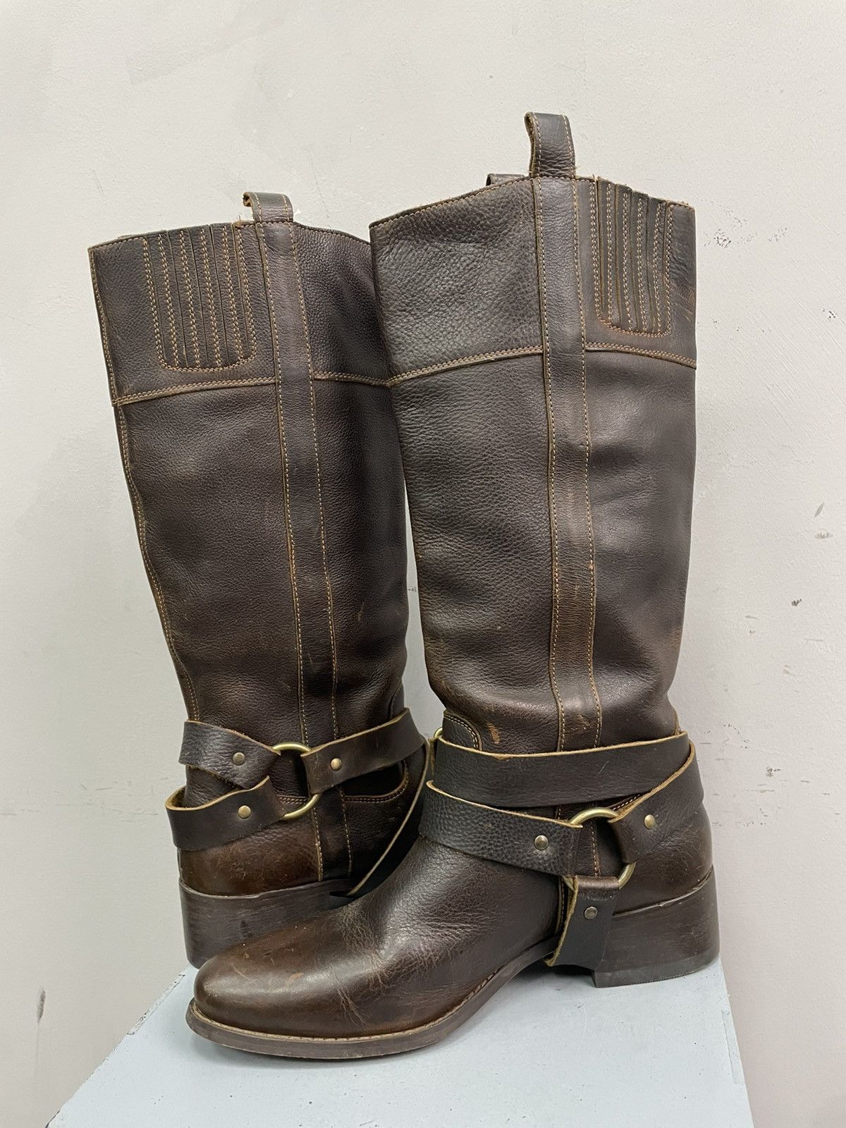 Wrangler Rare Western guidi style leather ankle moto boots 90s Size US 7.5 / EU 40-41 - 6 Thumbnail