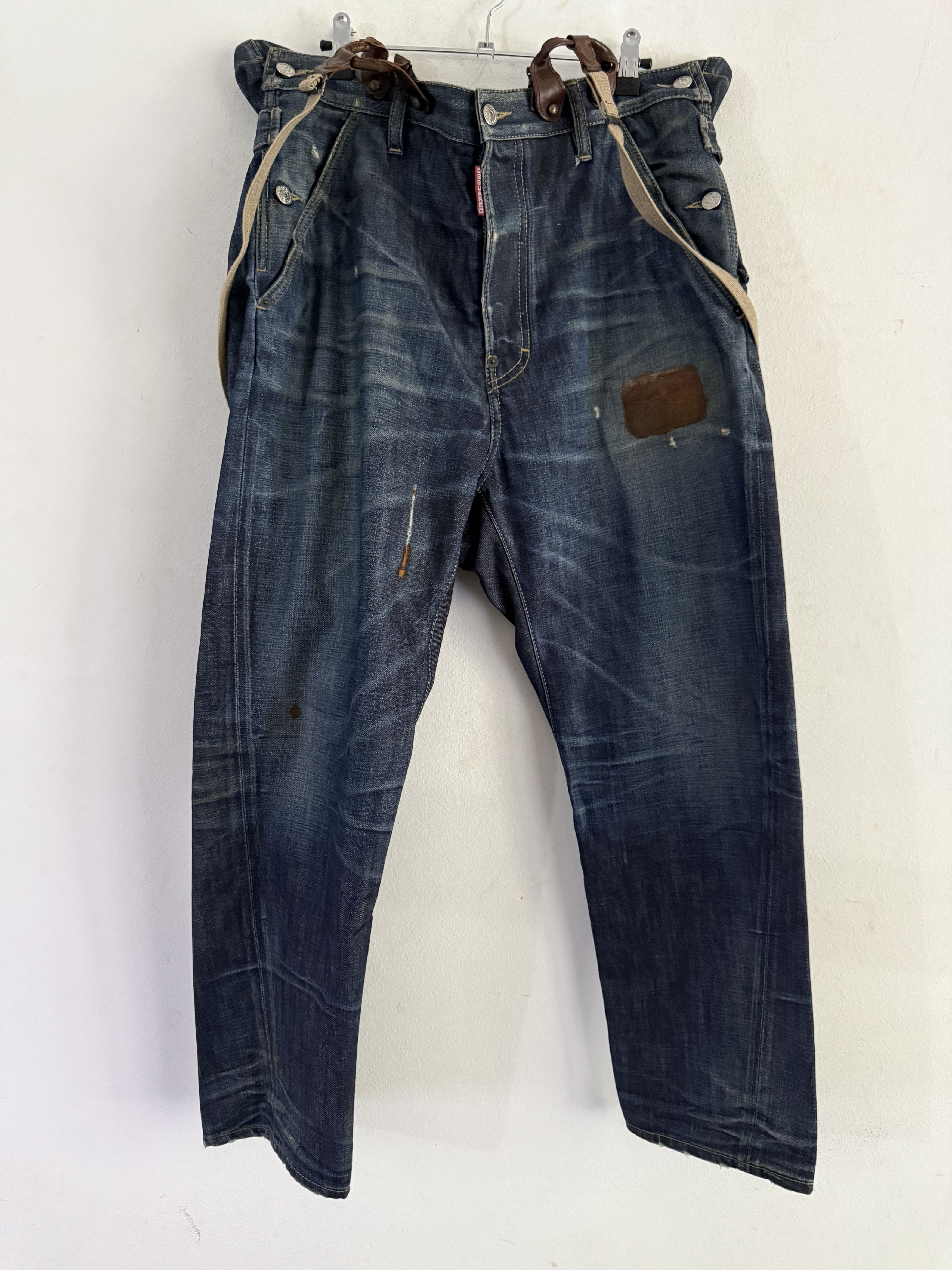 Dsquared2 Distressed Jeans With Suspenders Size US 32 / EU 48 - 4 Thumbnail