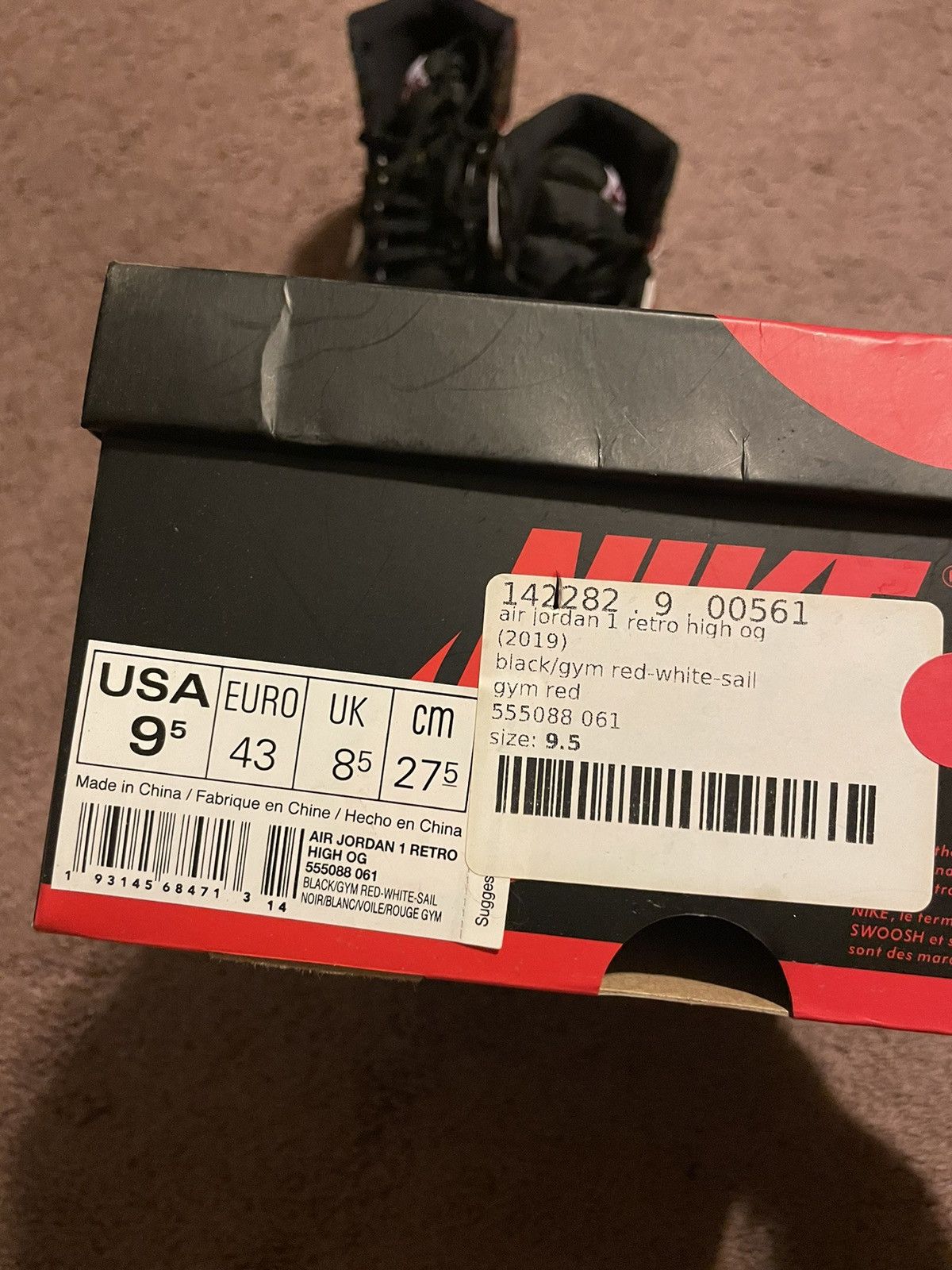 Jordan Brand Air Jordan 1 High Gym Red Size US 9.5 / EU 42-43 - 11 Thumbnail