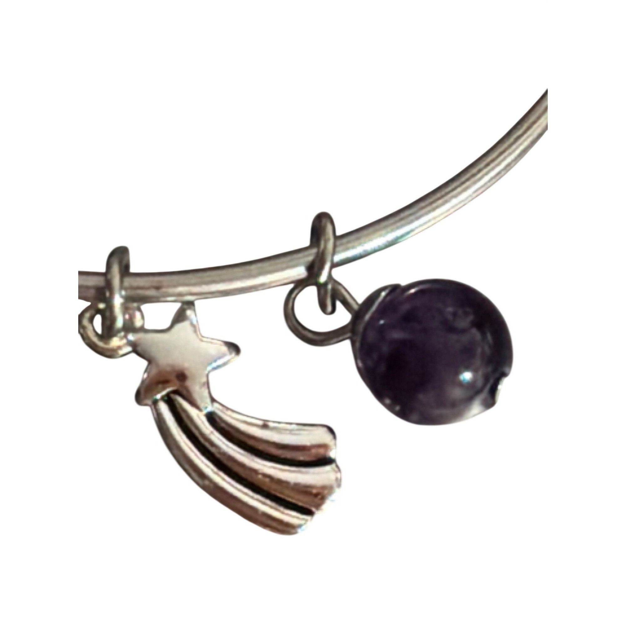 Other Silver Tone Expandable Bracelet Amethyst Bead Love to Moon B Size ONE SIZE - 3 Thumbnail