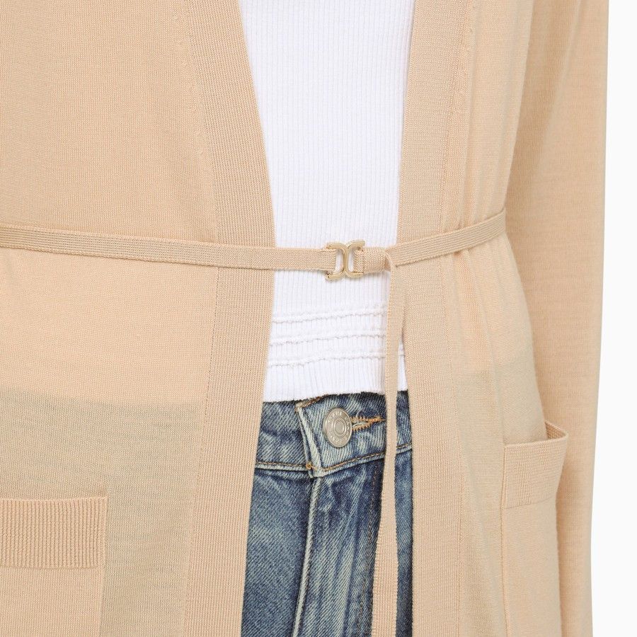 Chloe o1d2blof0824 Long Cardigan in Beige Size M / US 6-8 / IT 42-44 - 4 Thumbnail