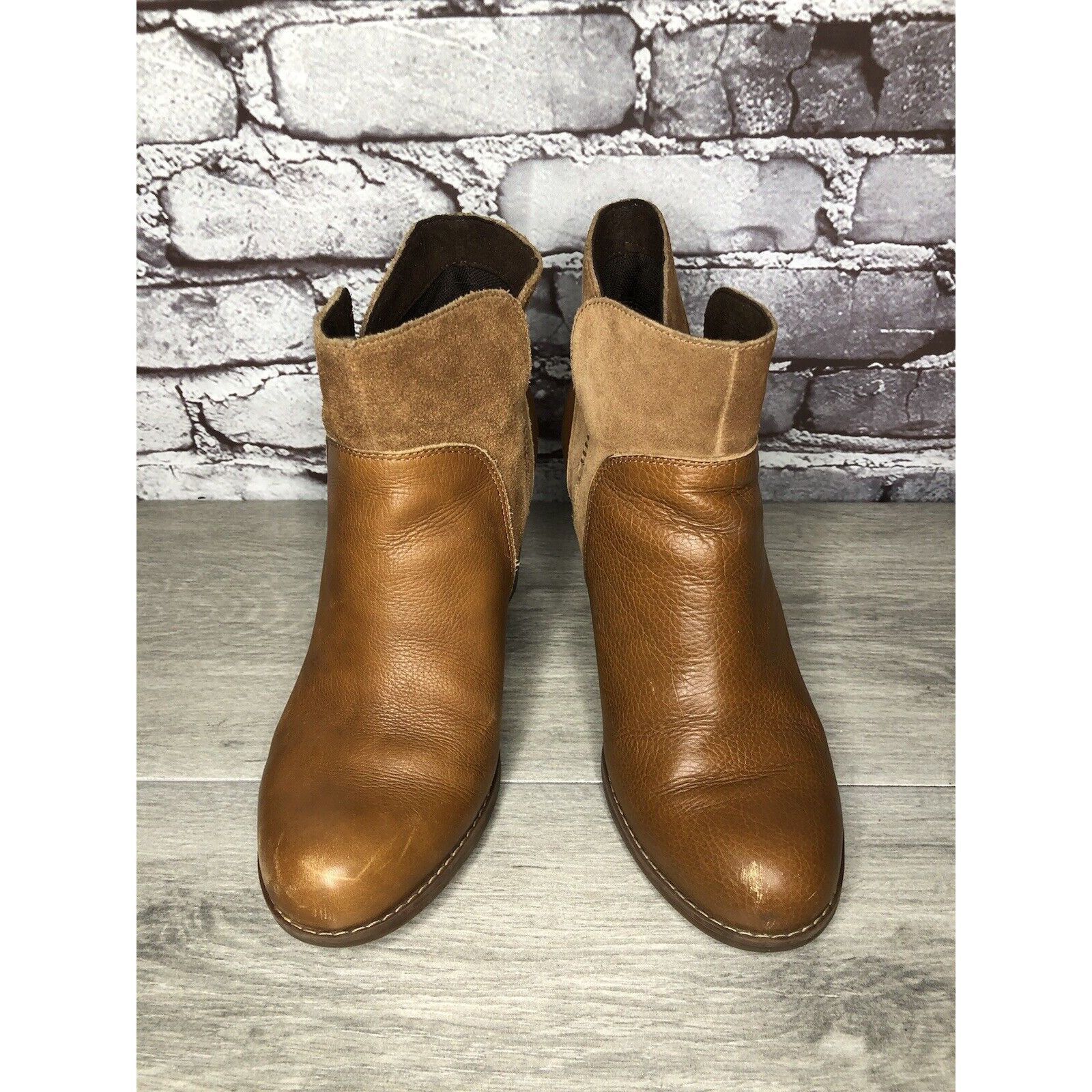 Timberland Timberland A1623 A0560 Brown Leather Suede Heel Booties Boot Size US 8 / IT 38 - 11 Thumbnail
