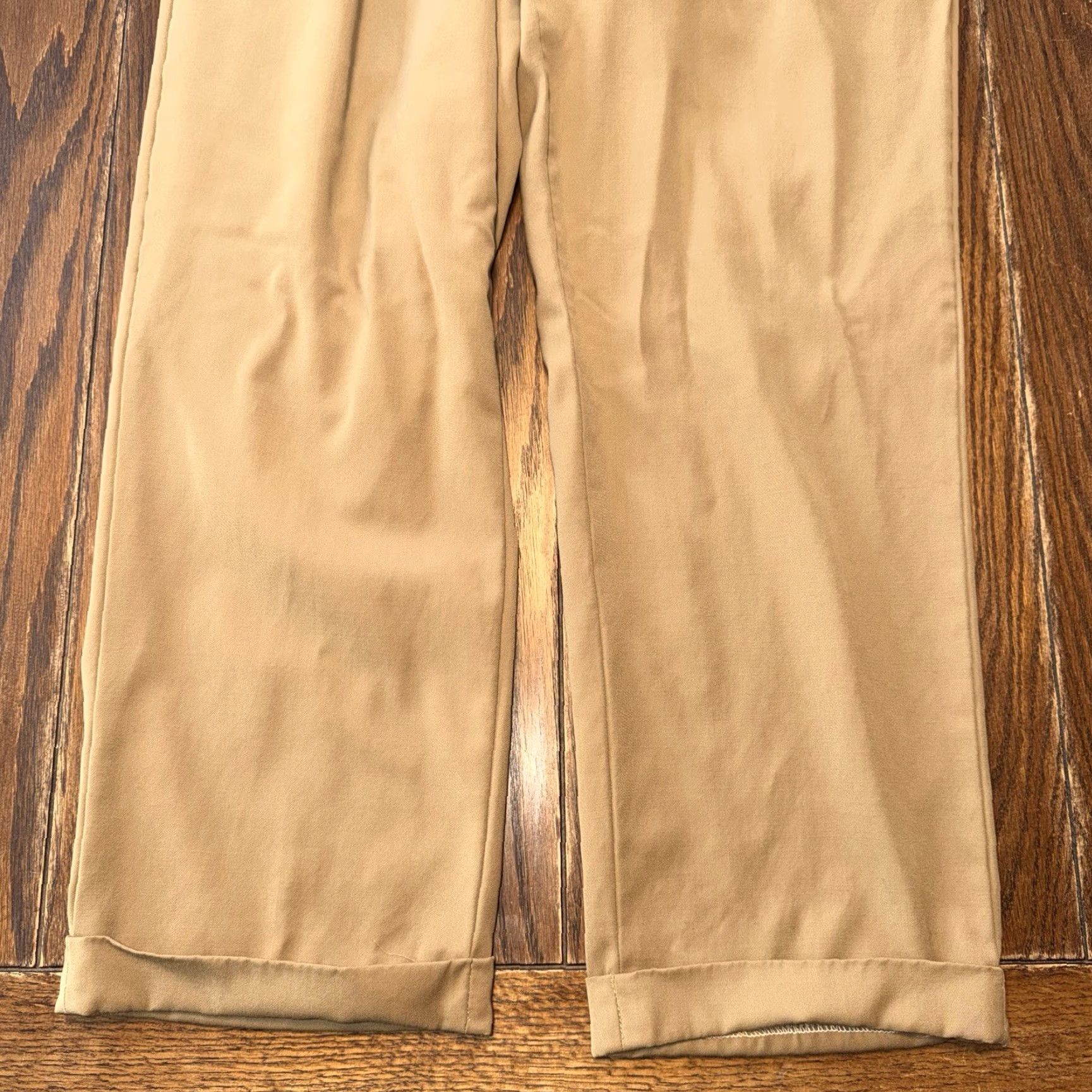 Vintage Ben Silver Charleston Pants Men’s 37x30 Beige Pleated Cuffed Straight 80s USA Men's Dress Pants Size US 38 / EU 54 - 2 Thumbnail