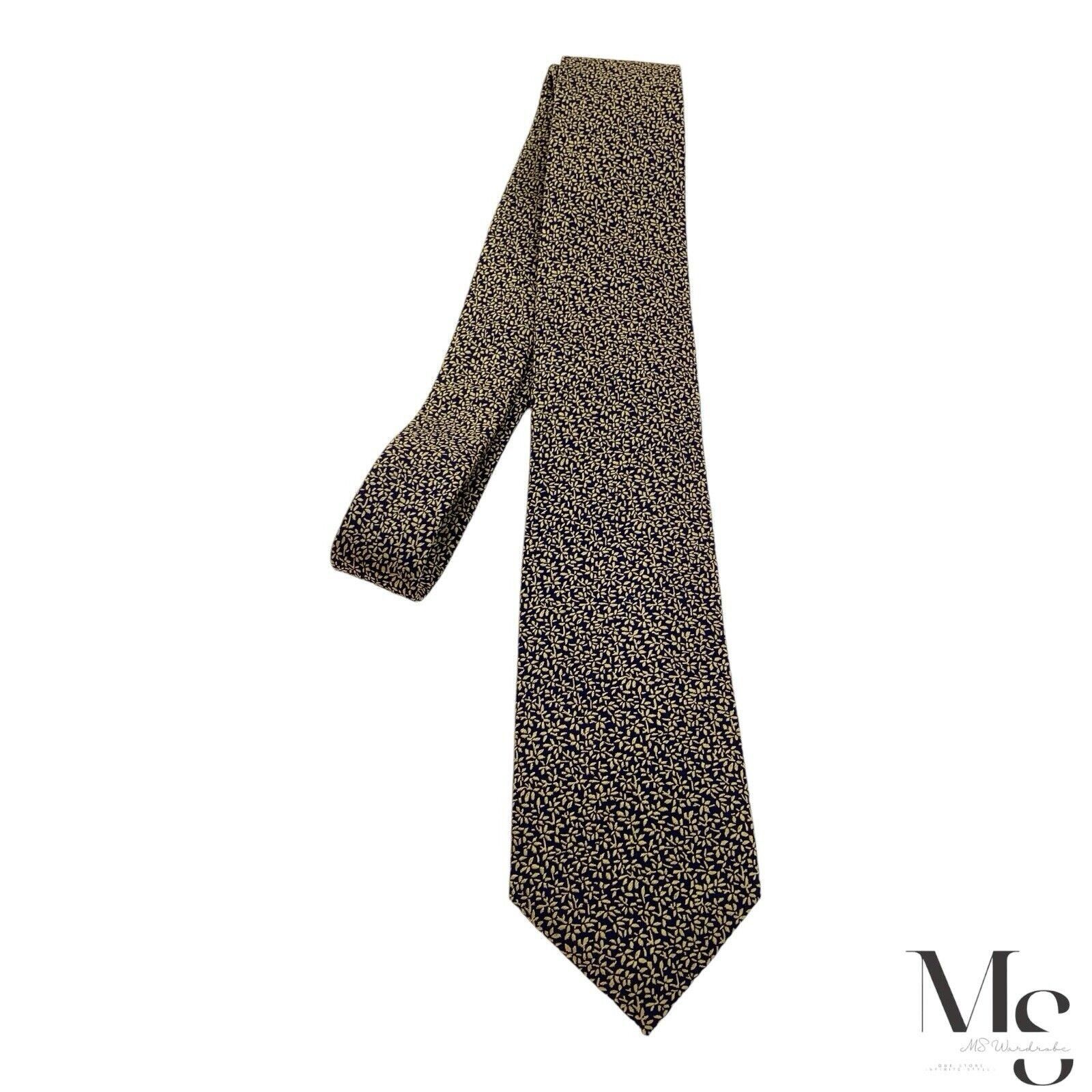Charles Tyrwhitt CHARLES TYRWHITT Gold Floral Silk Tie W:3.25" EX COND Size ONE SIZE - 5 Thumbnail