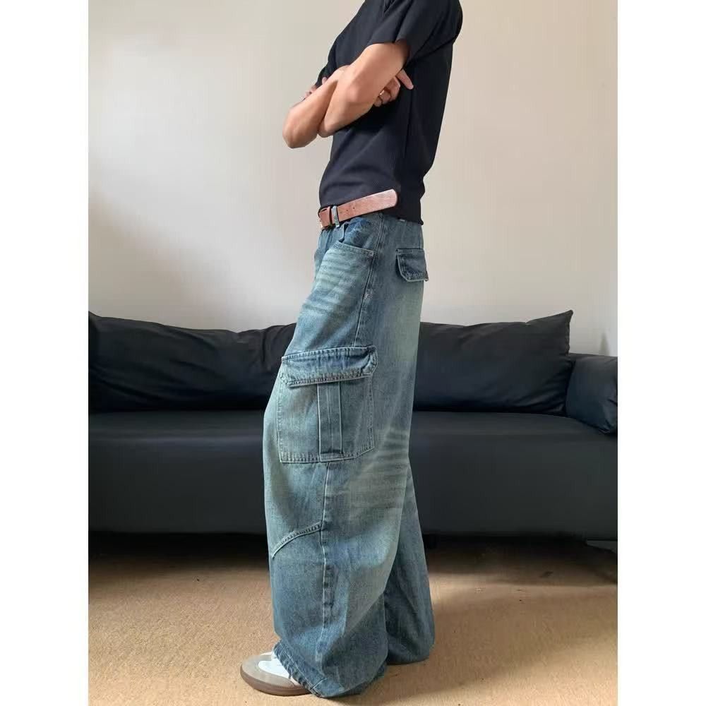 Vintage American-Style High-Street Multi-Pocket Cargo Jeans Size US 32 / EU 48 - 5 Thumbnail