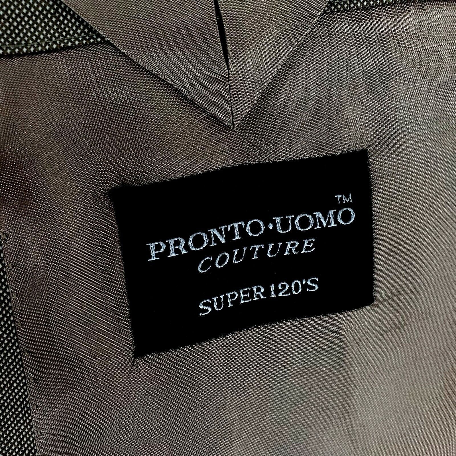 Pronto Uomo Pronto Uomo Super 120s Wool 2 Button Blazer 42R Check Tan Be Size 42R - 8 Thumbnail