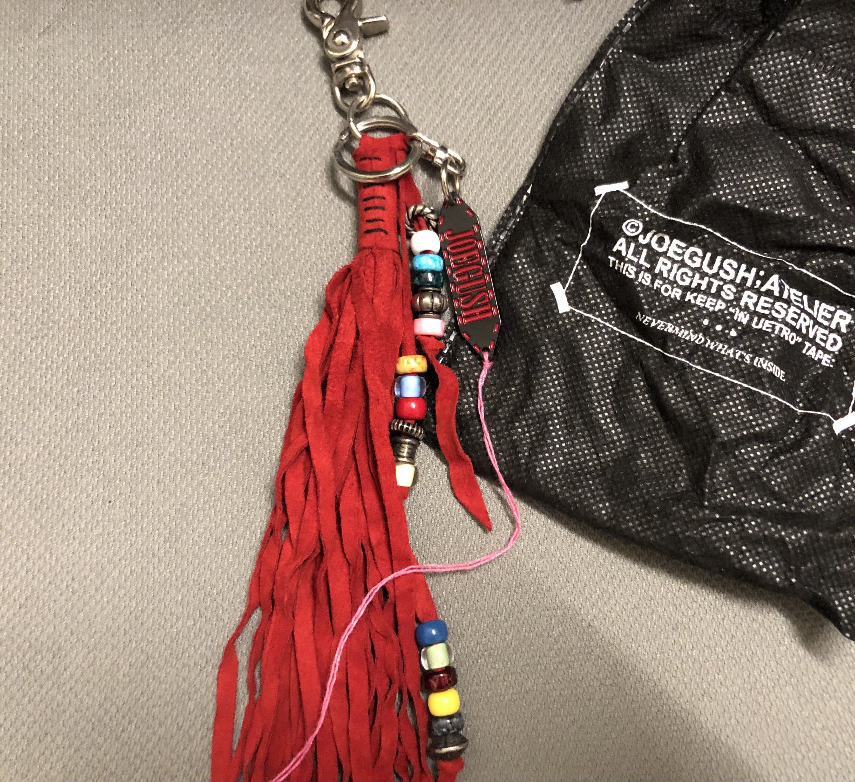 Japanese Brand [Rare] Joegush Leather Tassel Keychain in Red Size ONE SIZE - 1 Thumbnail