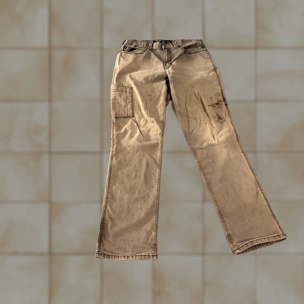 Ariat Ariat Rebar M4 Mens Pants 32x34 Brown Relaxed Straight Canvas Carpenter Workwear Size US 32 / EU 48 - 1 Thumbnail