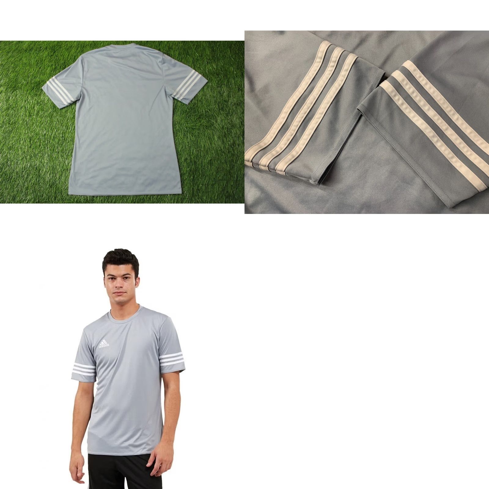 Adidas ADIDAS PERFORMANCE FOOTBALL SHIRT JERSEY M adult gray and white 2016 Entrada Football Mens Shirt Size US M / EU 48-50 / 2 - 9 Thumbnail