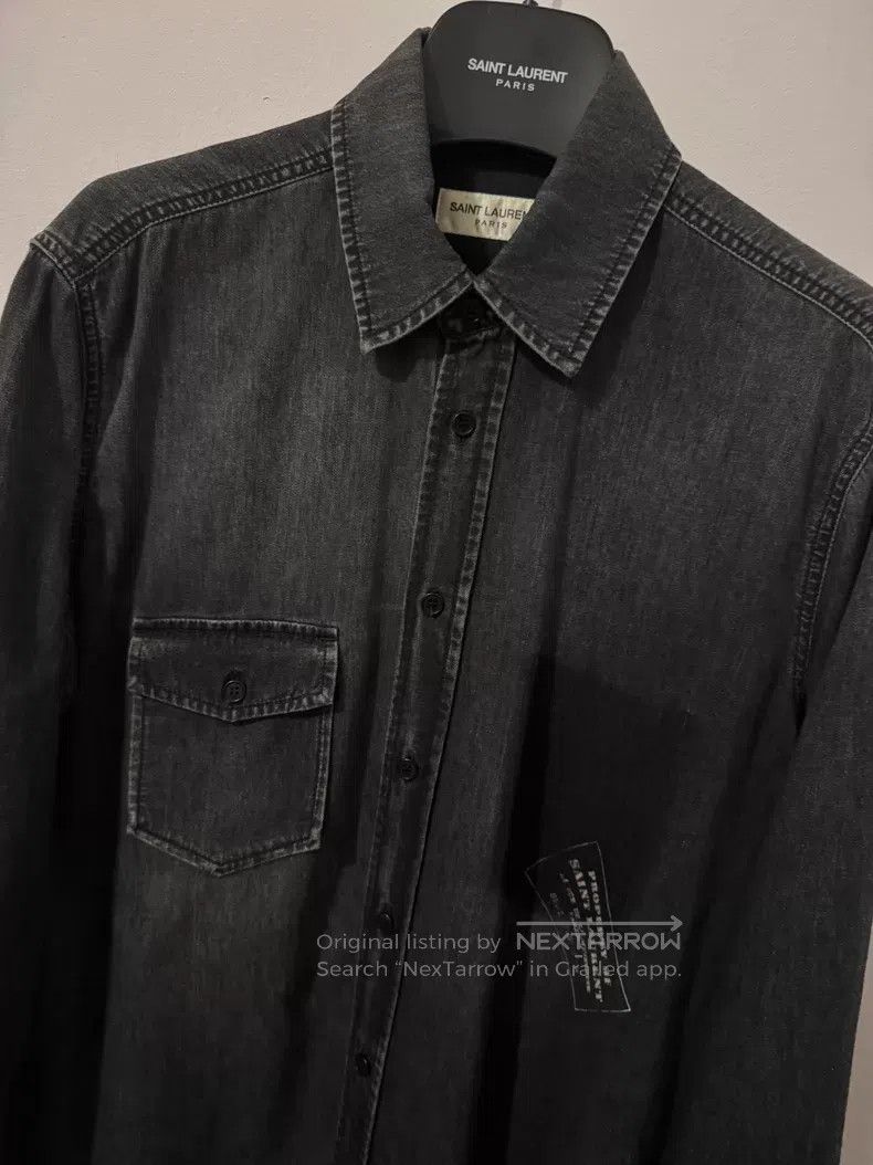 Saint Laurent Paris Saint Laurent Paris Black and Grey Aged Single Pocket Frin Size US S / EU 44-46 / 1 - 3 Thumbnail