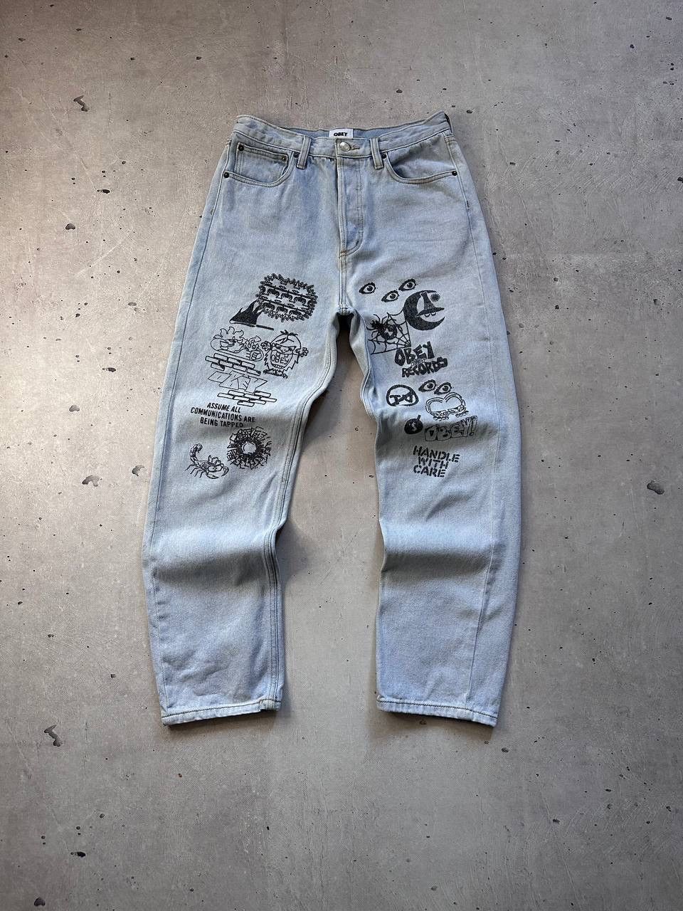 Obey Obey Propaganda ART Pants / Jeans Y2K SK8 Style Size US 30 / EU 46 - 1 Thumbnail