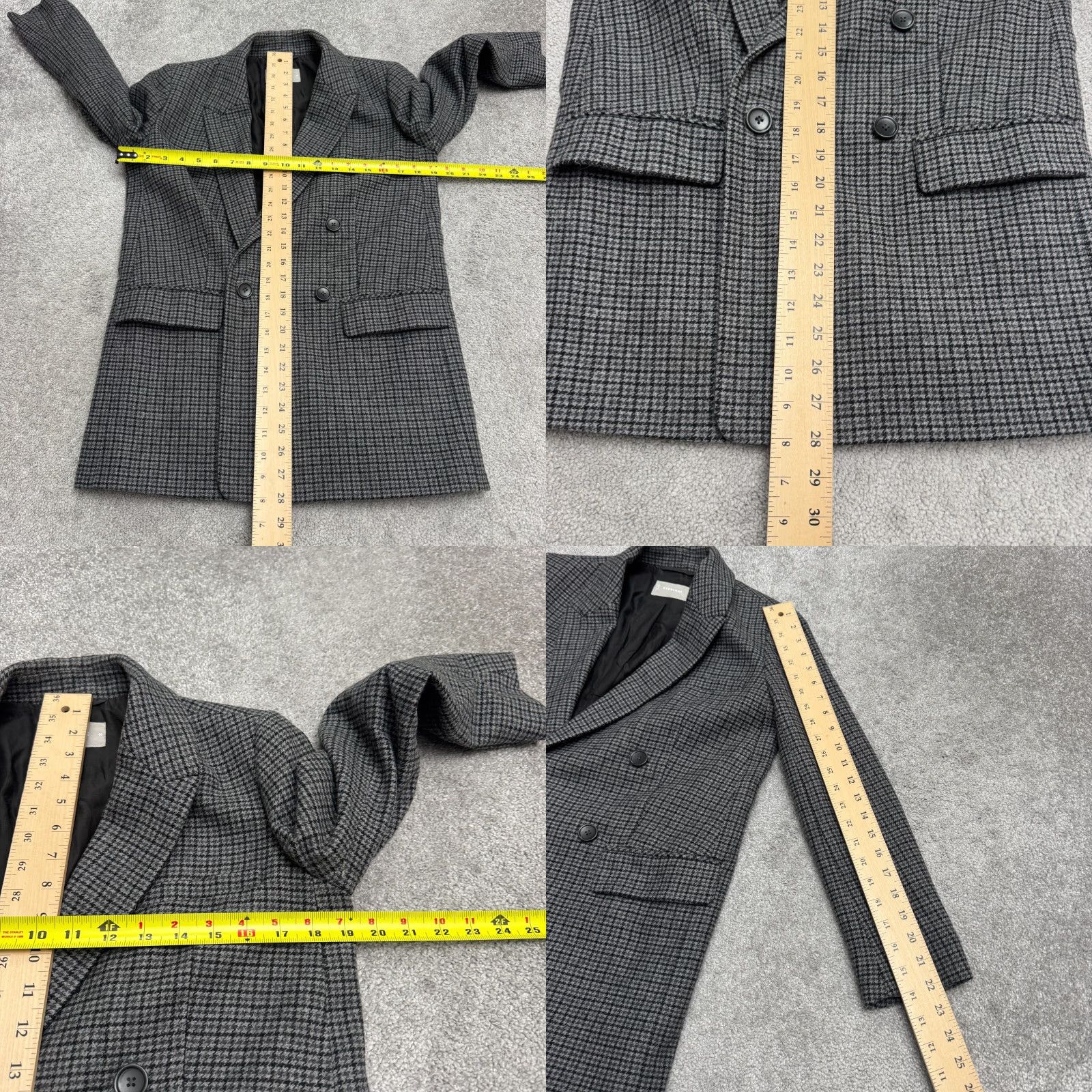 Everlane Everlane Blazer Jacket Womens 00P Petite Houndstooth Gray Wool Blend Button Closure Early 2000s Classic Preppy Mens? Size XXS / US 00 / IT 34 - 8 Thumbnail