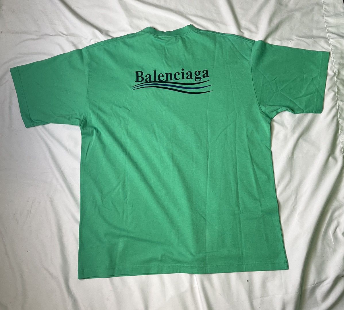 Balenciaga Balenciaga Political Campaign Logo Bright Green T-Shirt Size US L / EU 52-54 / 3 - 2 Thumbnail