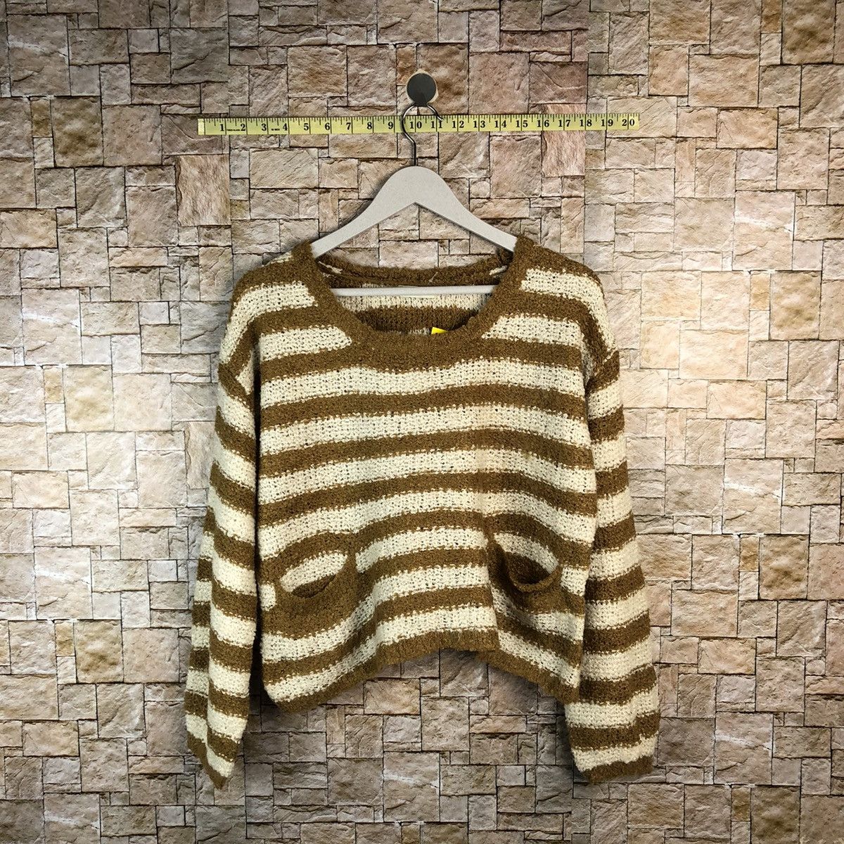 Japanese Brand × Solid and Striped Earth Music Econology Brown Stripe Knitwear #A1188 Size M / US 6-8 / IT 42-44 - 1 Thumbnail