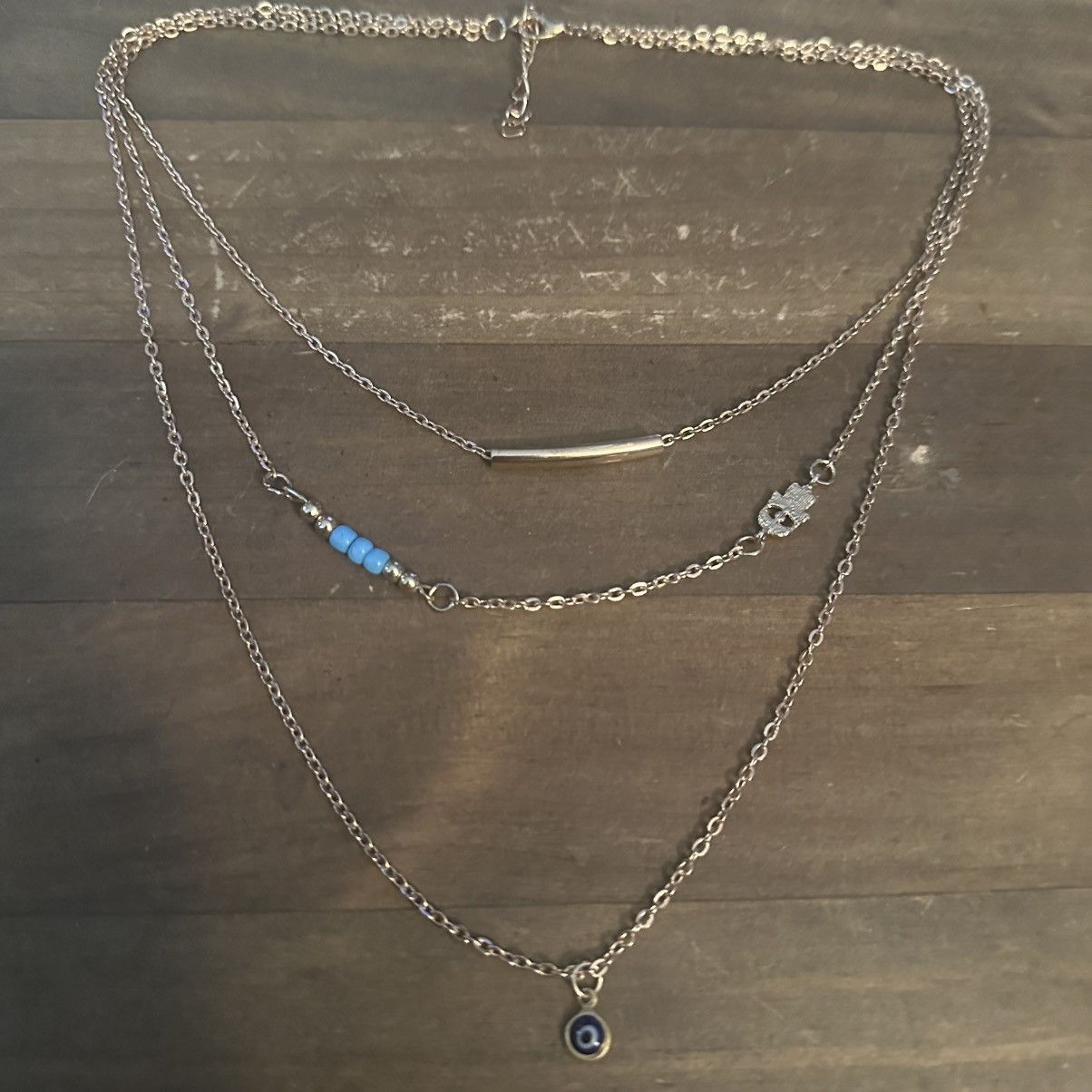 Other Gold tone triple strand layered Turkish evil eye necklace Size ONE SIZE - 2 Thumbnail