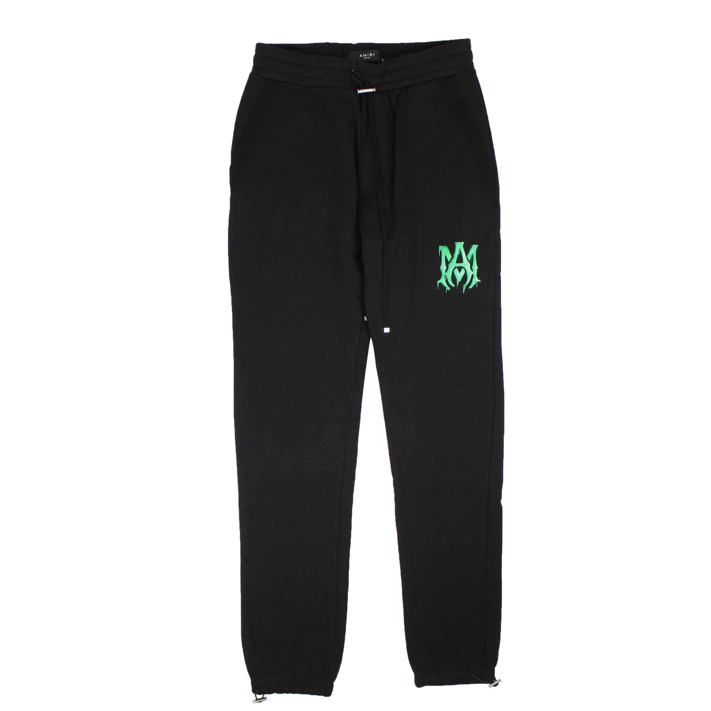 image of Amiri Watercolor Ma Sweatpants Black&green Joggers Sweatpants Size Xxl, Men's