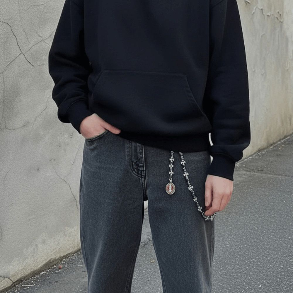 Jewelry Metal Cross Wallet Chain,Y2K Jeans Chain,Gothic Pants Chain Size ONE SIZE - 2 Thumbnail