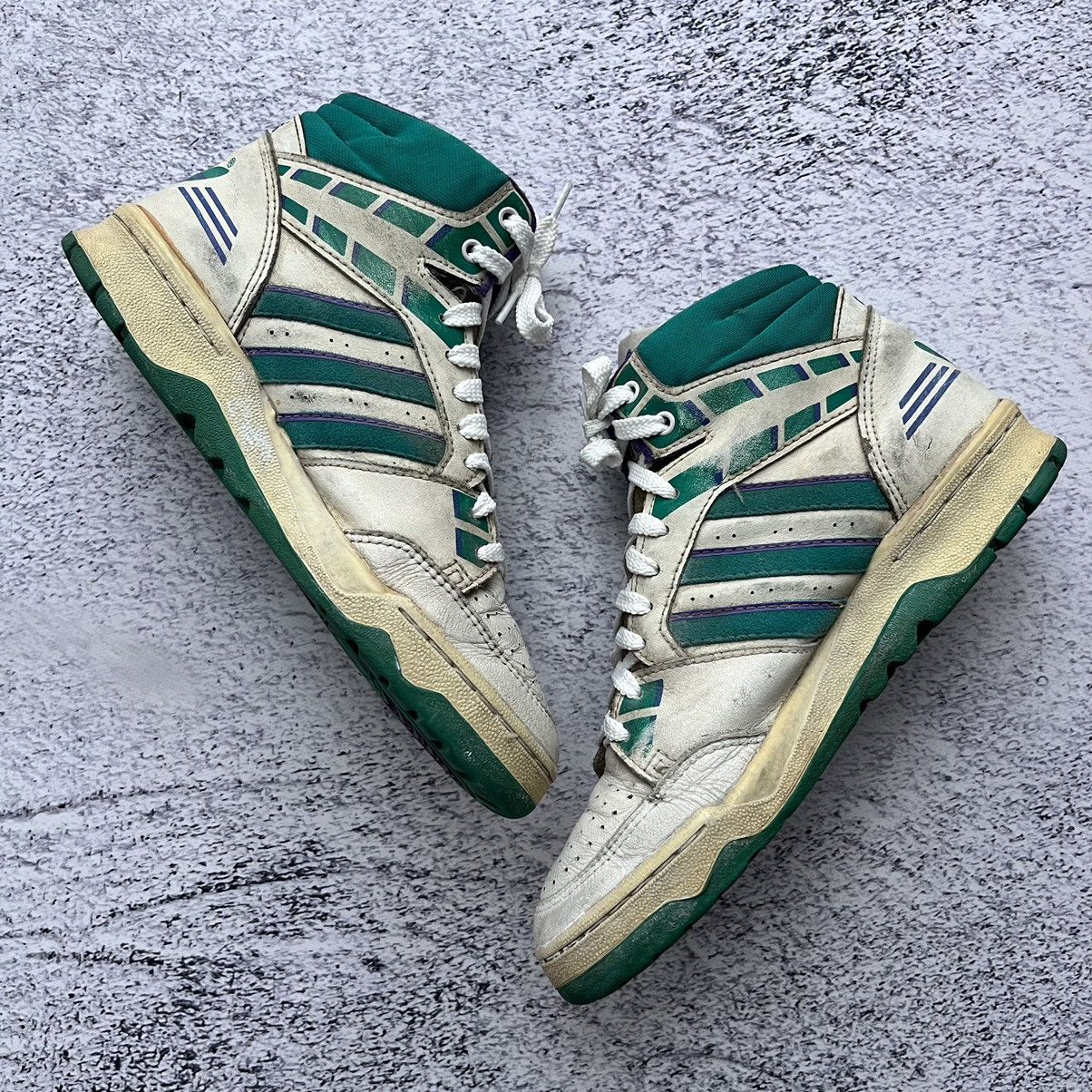 Adidas × Vintage Adidas vintage hi-top leather sneakers 1990 made in Korea Size US 7 / EU 40 - 3 Thumbnail