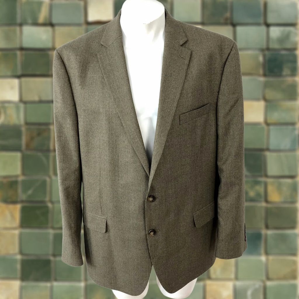 Chaps Chaps Sport Coat Jacket One Piece Mens Regular 46R Brown Nail Pattern Geometric Designer Wedding Sports Mint Pattern Brown Blue MINT Size US S / EU 44-46 / 1 - 1 Thumbnail