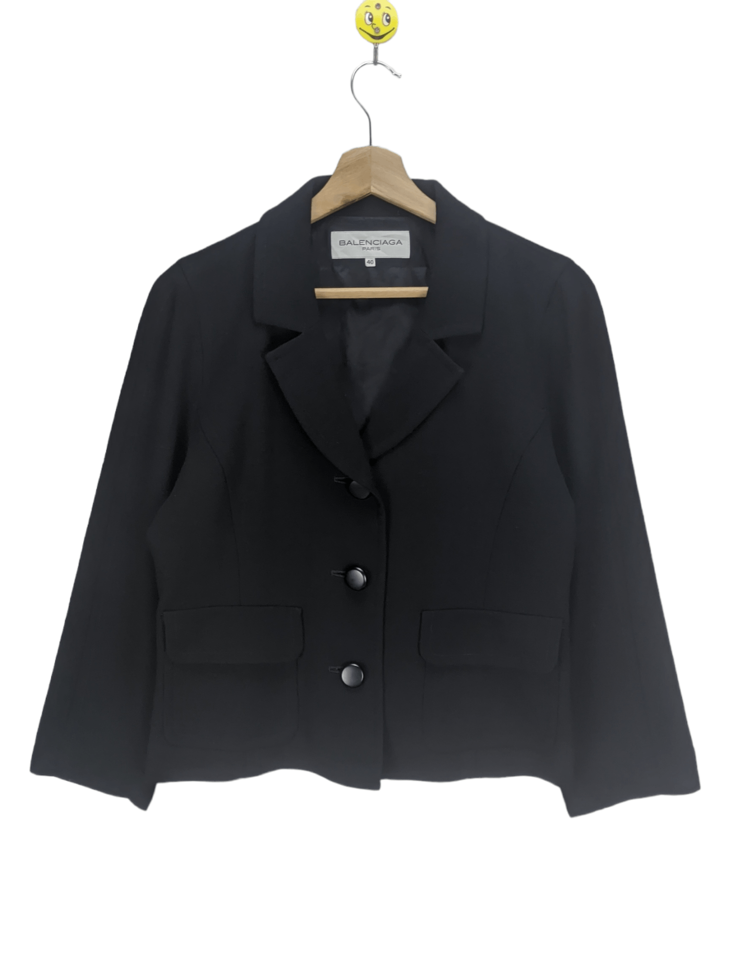image of Stealsvintage Balenciaga Paris Cropped Coat Jacket in Black, Women's (Size Medium)