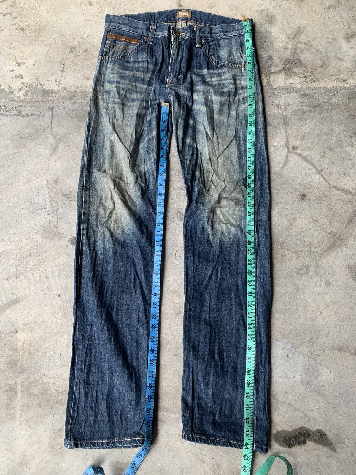 Edwin EDWIN exclusive vintage Faded Denim Leather Pocket Flap Size US 32 / EU 48 - 16 Thumbnail