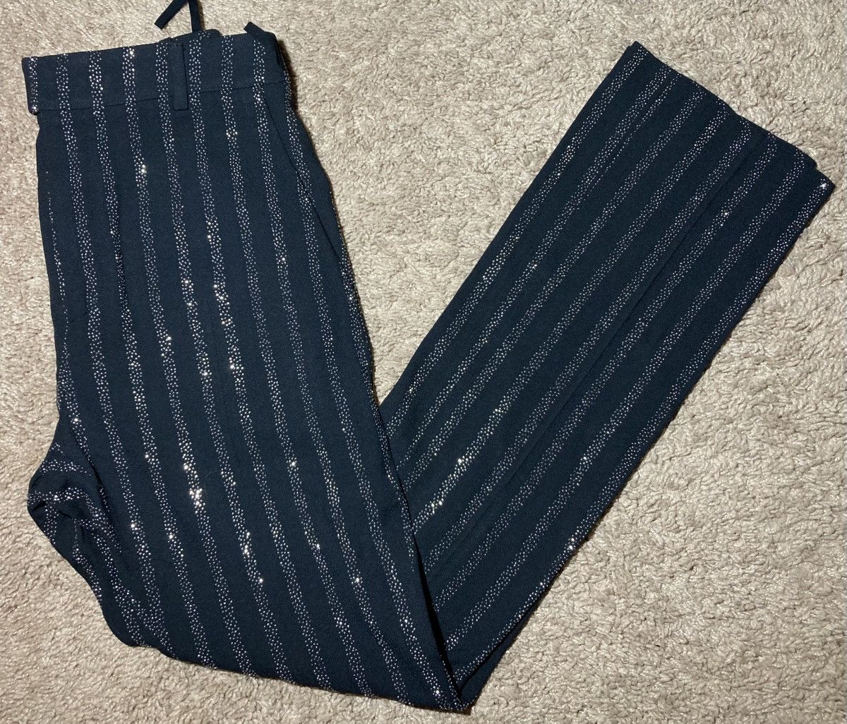 Celine AW22 Celine Crystal Striped Pants 44 2022 Boy Doll Hedi Size US 28 / EU 44 - 1 Thumbnail